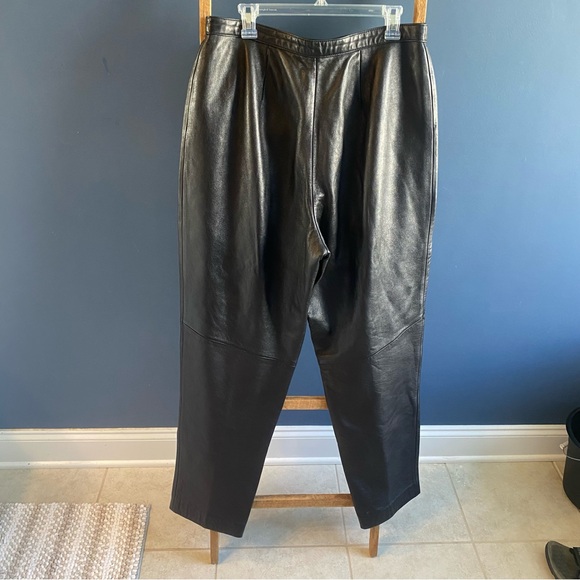 VTG New Zealand Lambskin High Rise Leather Pants- size 16 - Picture 4 of 7